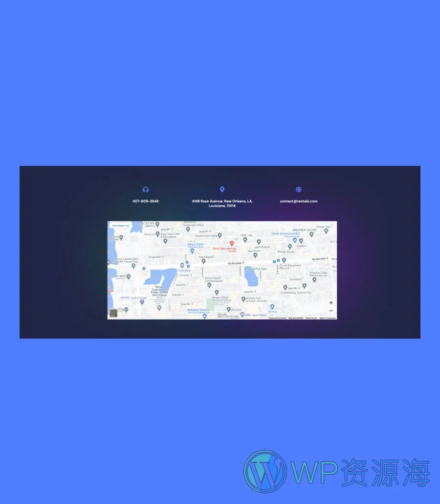 NFT项目Gutenberg网站模板_一键导入快速建站插图6-WP资源海 NFTVault Contact Info Section For Gutenberg