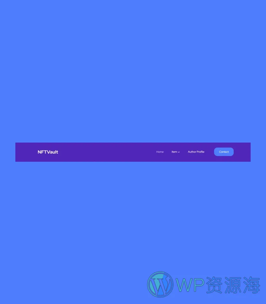 NFT项目Gutenberg网站模板_一键导入快速建站插图8-WP资源海 NFTVault Header Section For Gutenberg