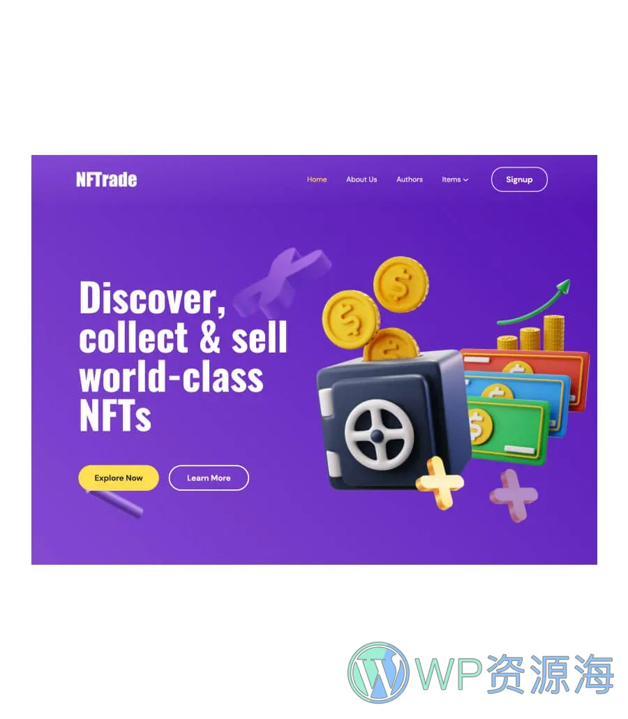 NFTrade Hero Section For Gutenberg
