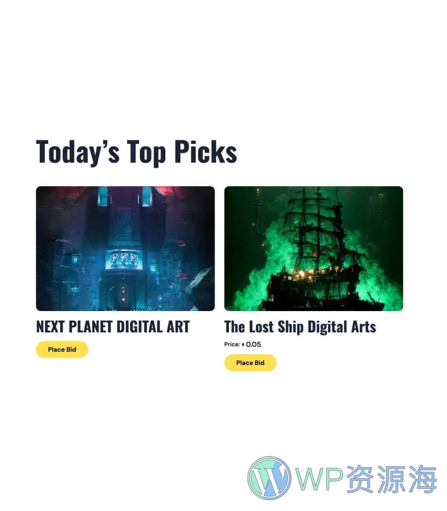NFTrade Highlight Section For Gutenberg