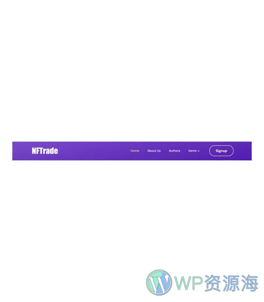 NFTrade Header Section For Gutenberg