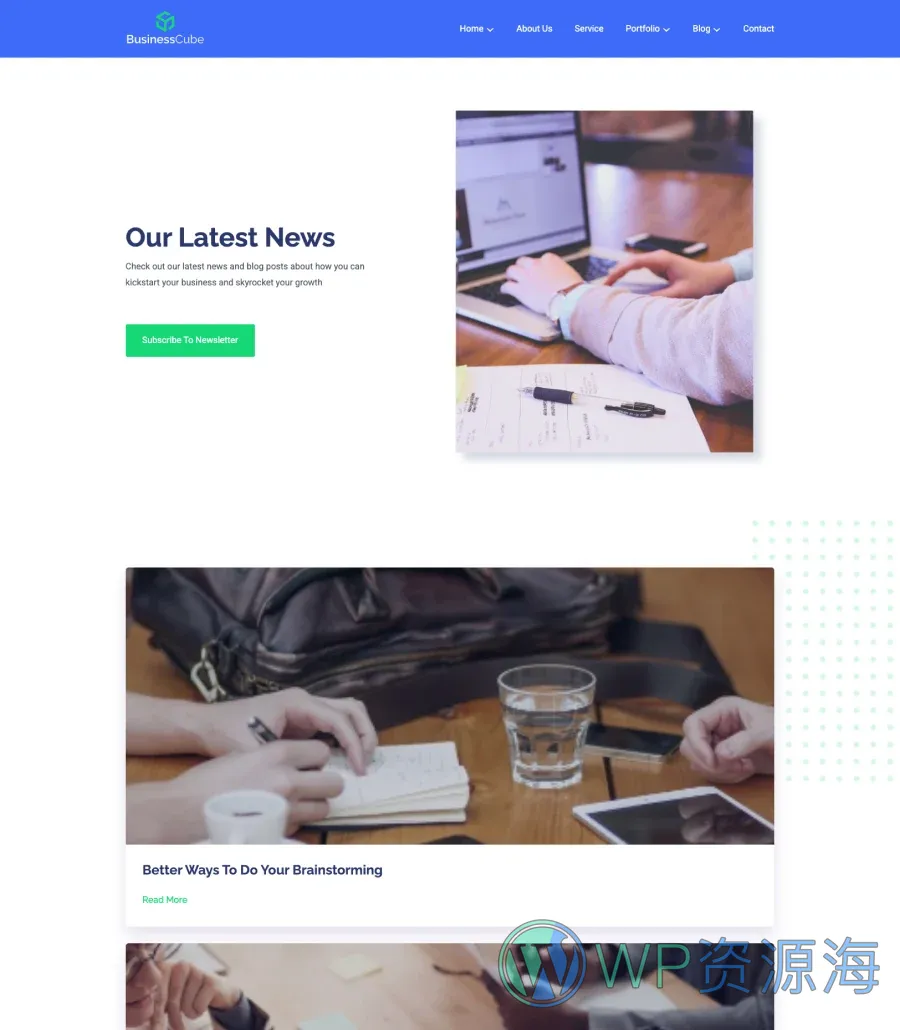商业咨询Gutenberg网站模板_一键导入快速建站插图6-WP资源海 BusinessCube Blog Page Gutenberg V2
