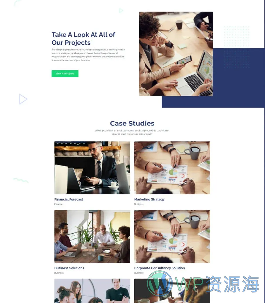 商业咨询Gutenberg网站模板_一键导入快速建站插图8-WP资源海 BusinessCube Portfolio Page For Gutenberg