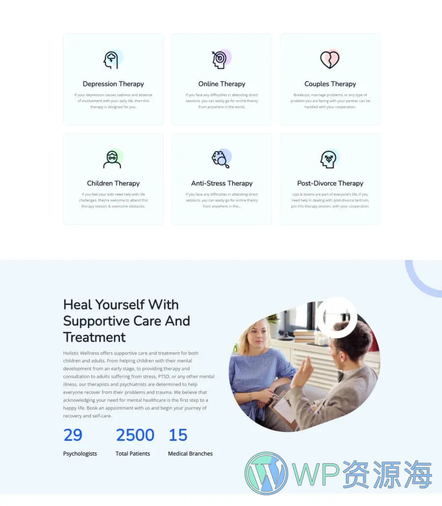 Holistic Wellness Services Page For Gutenberg