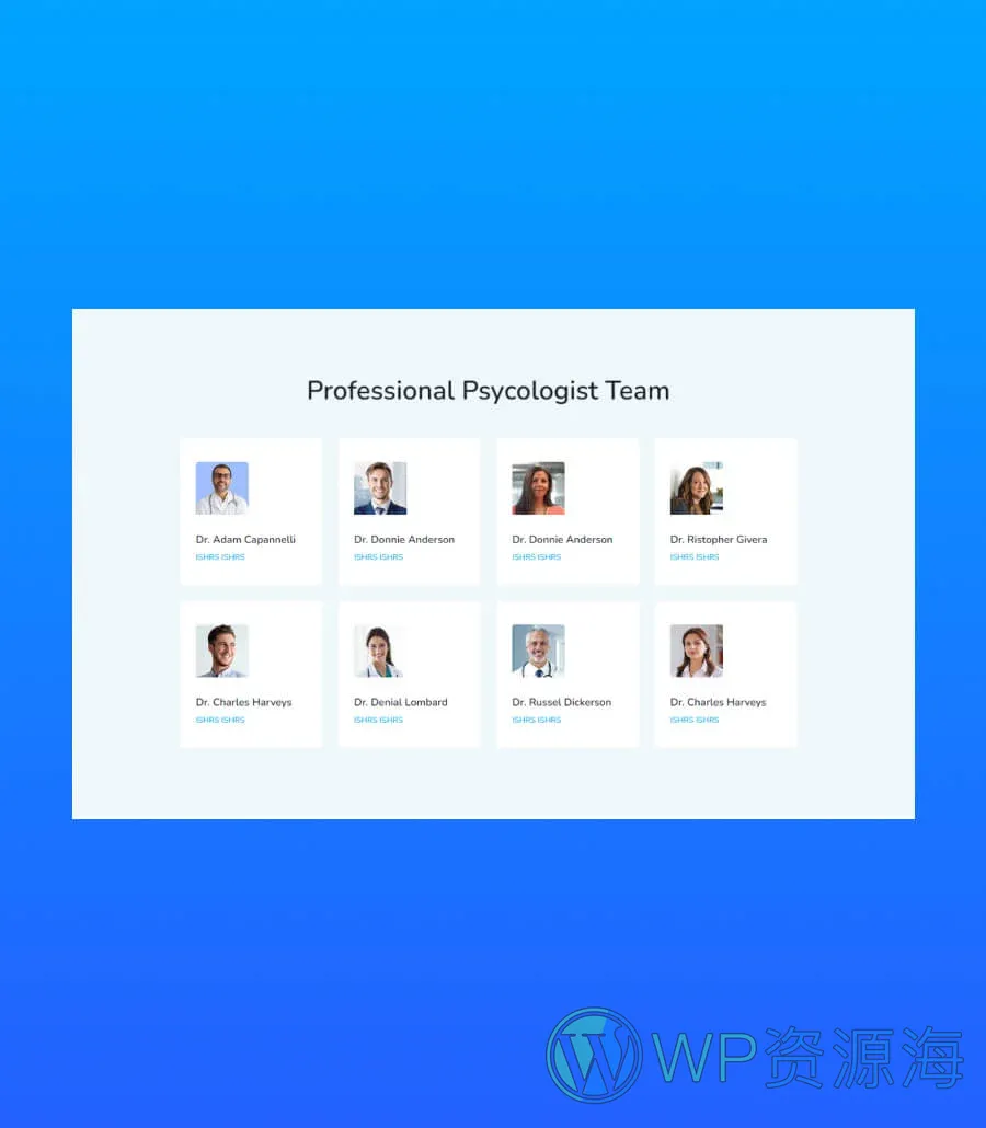 Holistic Wellness Team Section For Gutenberg