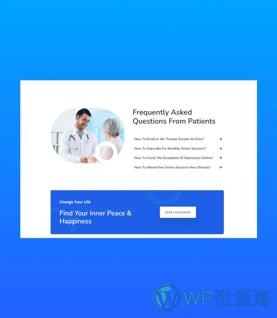Holistic Wellness FAQ Section For Gutenberg