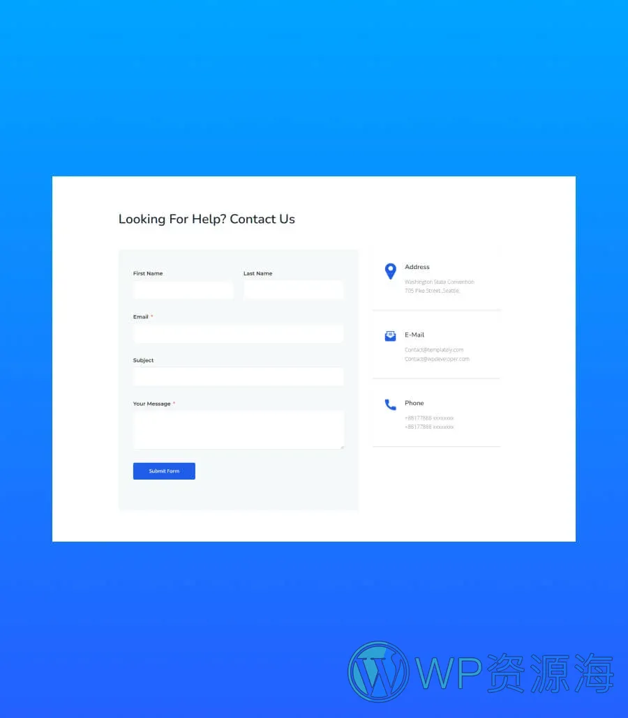 Holistic Wellness Contact Section For Gutenberg
