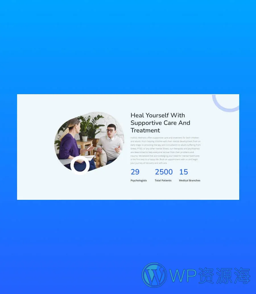 Holistic Wellness Side-by-Side Section For Gutenberg