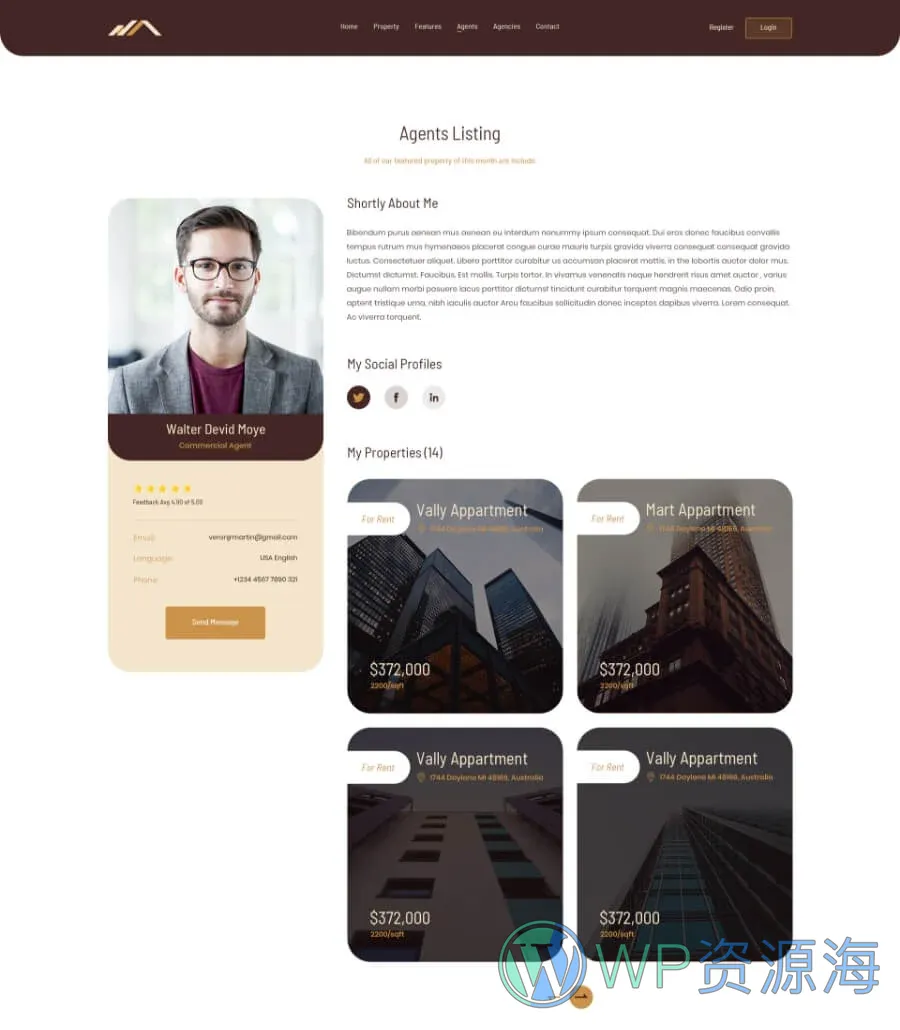房产行业 ·Elementor网站模板_一键导入快速建站插图6-WP资源海 TemplatelyBuilders Agent Details