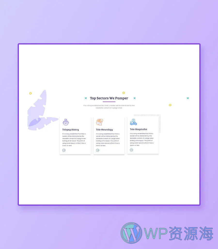Medica Top Sector Section For Gutenberg