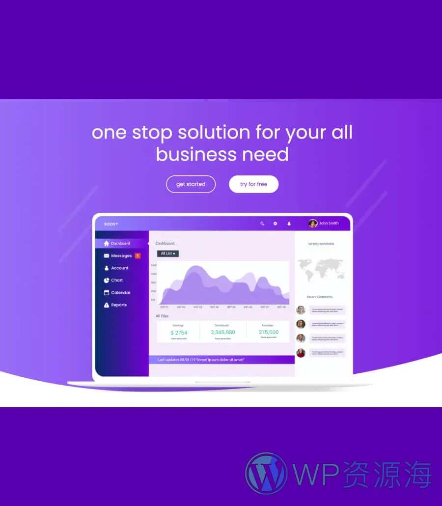 软件产品Gutenberg网站模板_一键导入快速建站插图6-WP资源海 SaaS Starter Hero Section For Gutenberg