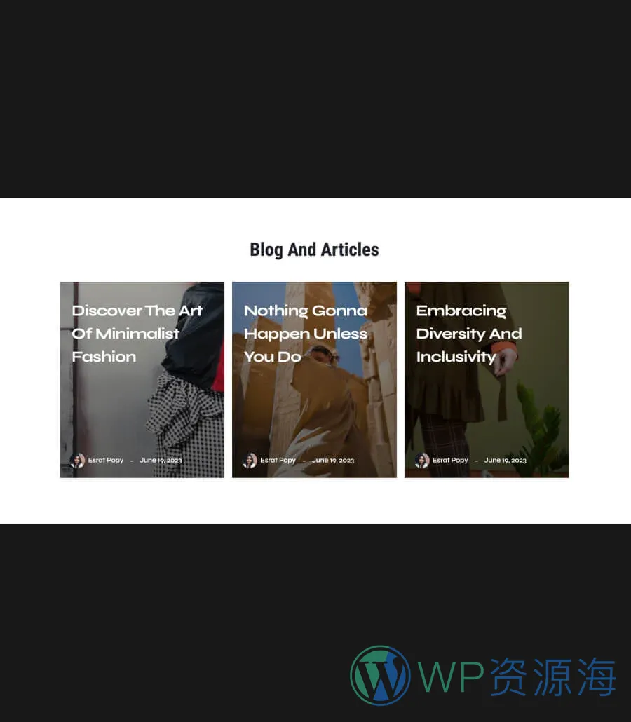 时尚商城Gutenberg网站模板_一键导入快速建站插图8-WP资源海 TrendyVault Blog Section For Gutenberg